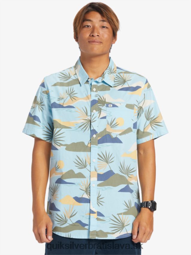 pomalá košeľa s krátkym rukávom Quiksilver muži B80HXR665 nebeská modrá pomalý omámenie ss
