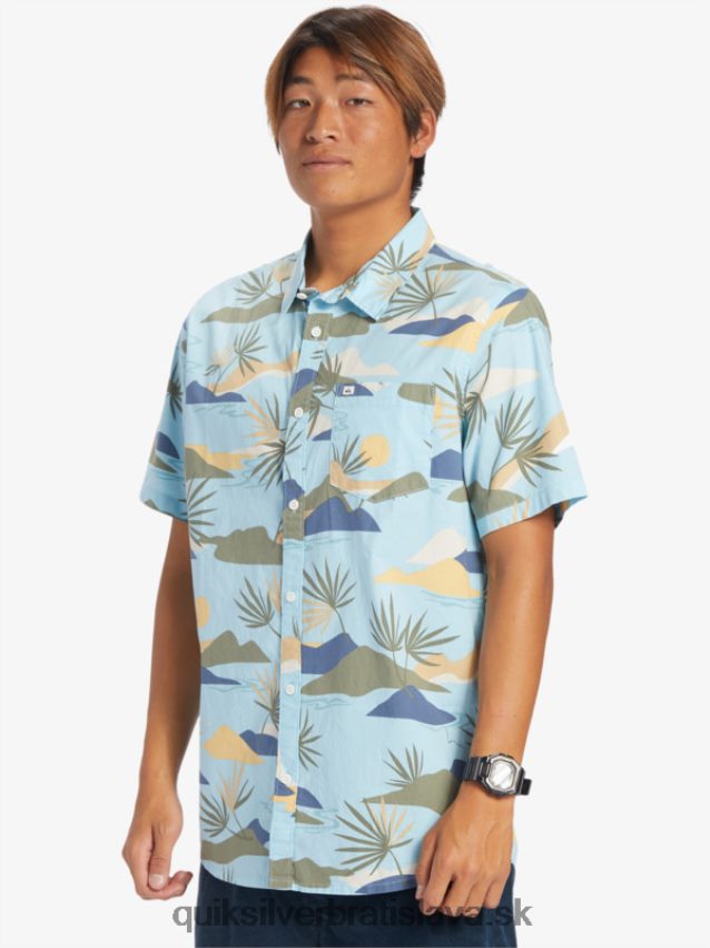 pomalá košeľa s krátkym rukávom Quiksilver muži B80HXR665 nebeská modrá pomalý omámenie ss