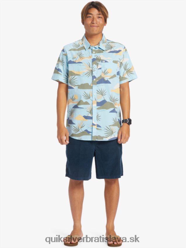 pomalá košeľa s krátkym rukávom Quiksilver muži B80HXR665 nebeská modrá pomalý omámenie ss