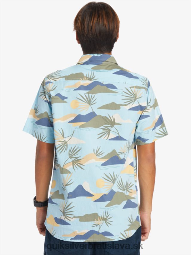 pomalá košeľa s krátkym rukávom Quiksilver muži B80HXR665 nebeská modrá pomalý omámenie ss
