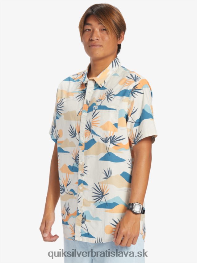 pomalá košeľa s krátkym rukávom Quiksilver muži B80HXR666 breza pomaly omámiť ss