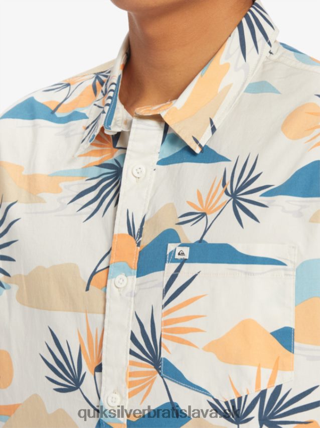 pomalá košeľa s krátkym rukávom Quiksilver muži B80HXR666 breza pomaly omámiť ss