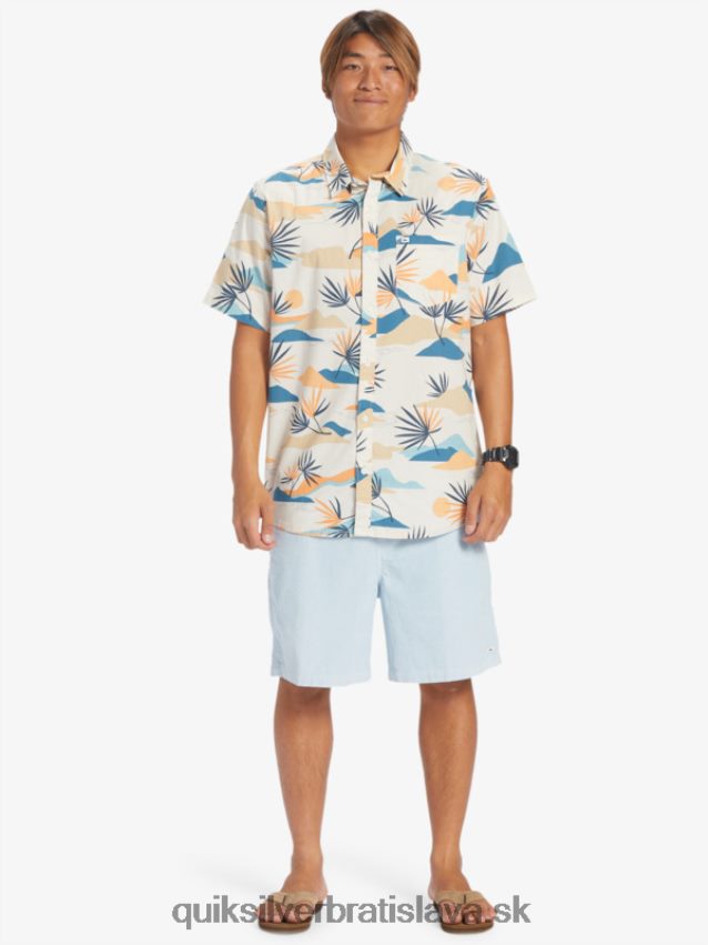 pomalá košeľa s krátkym rukávom Quiksilver muži B80HXR666 breza pomaly omámiť ss