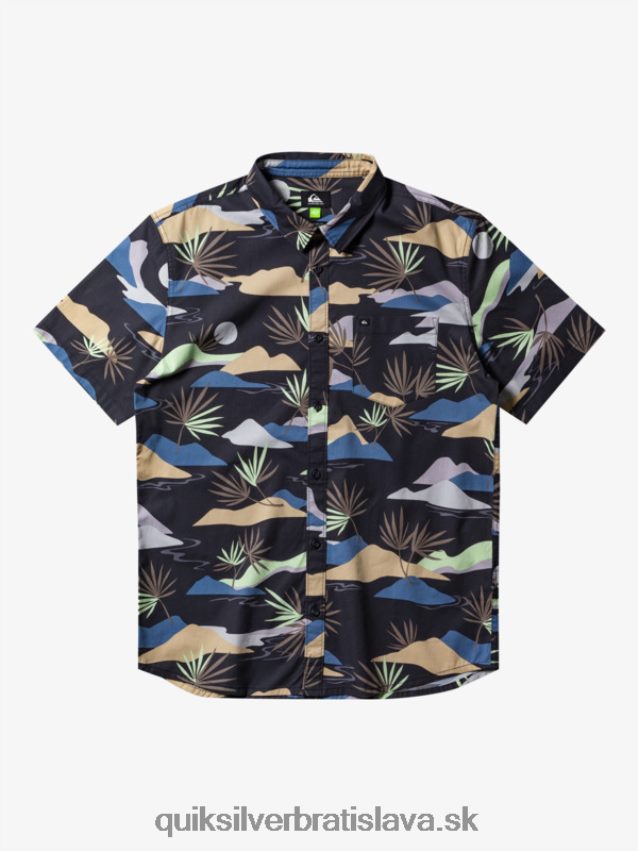 pomalá košeľa s krátkym rukávom Quiksilver muži B80HXR667 asfalt pomalý omámenie ss