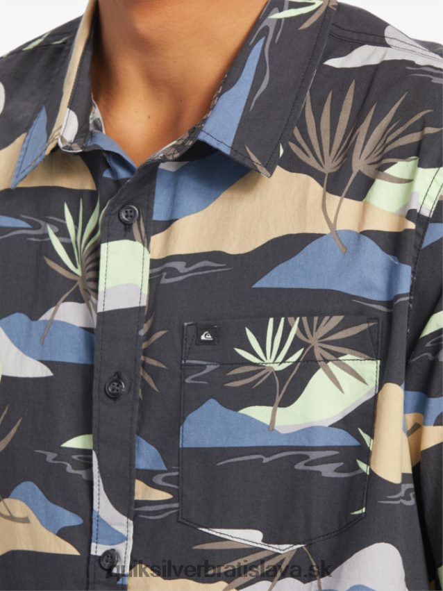 pomalá košeľa s krátkym rukávom Quiksilver muži B80HXR667 asfalt pomalý omámenie ss