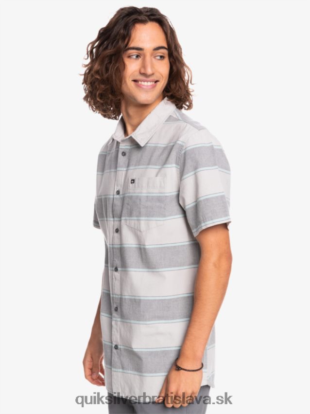 prime time košeľa s krátkym rukávom Quiksilver muži B80HXR1620 sivofialový hlavný čas