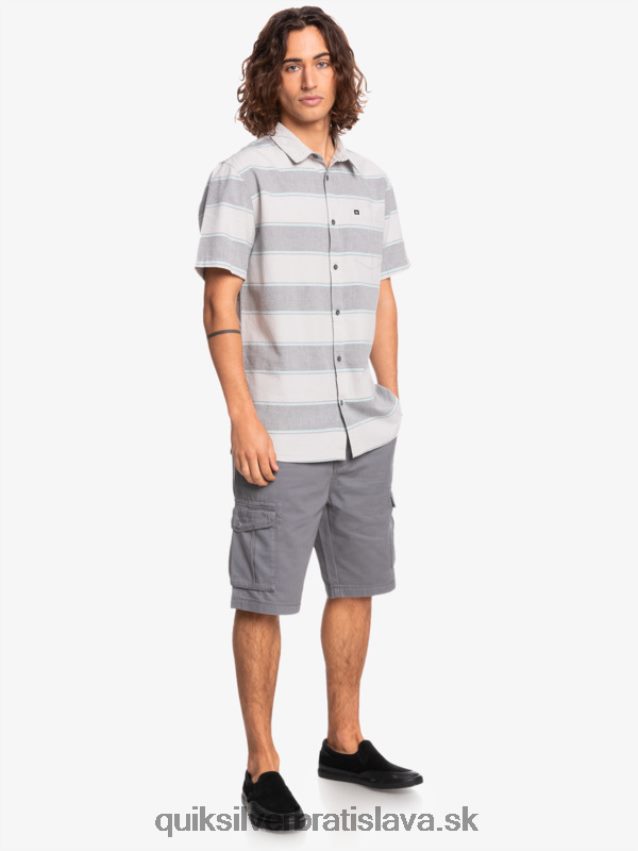 prime time košeľa s krátkym rukávom Quiksilver muži B80HXR1620 sivofialový hlavný čas