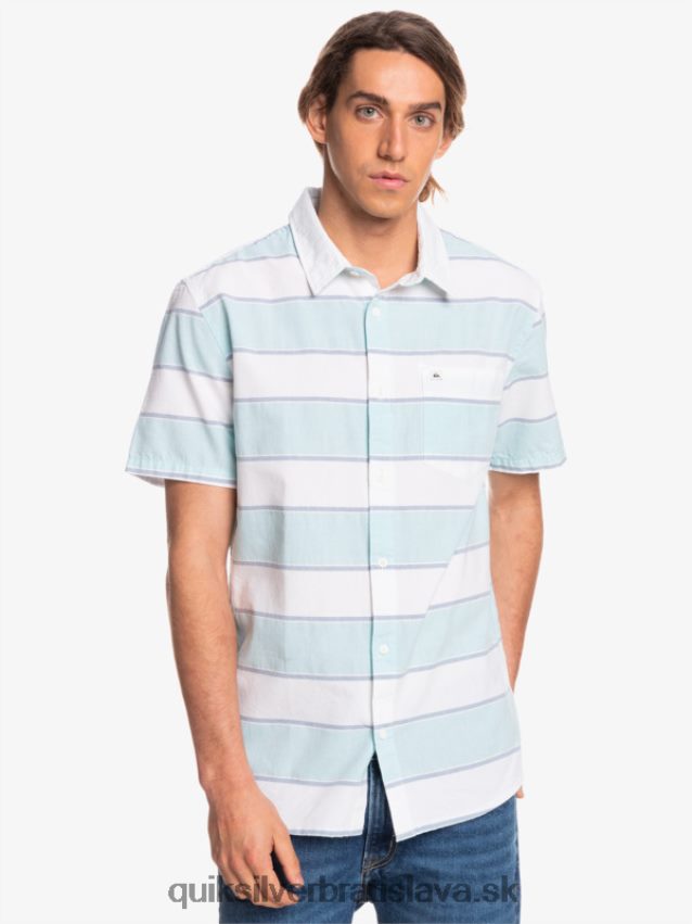 prime time košeľa s krátkym rukávom Quiksilver muži B80HXR1621 biely hlavný čas