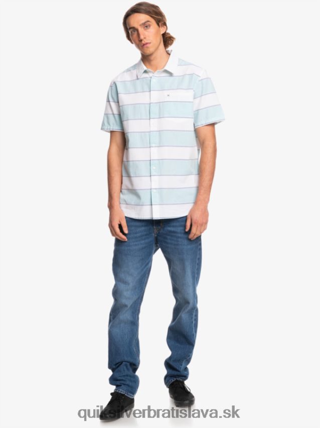 prime time košeľa s krátkym rukávom Quiksilver muži B80HXR1621 biely hlavný čas