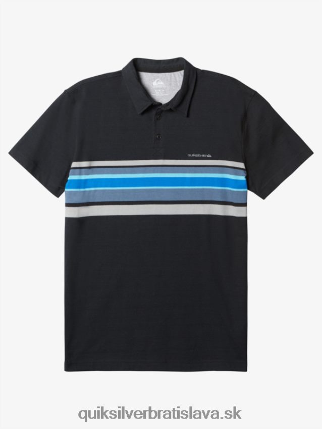 pruhovaná lite polokošeľa s krátkym rukávom Quiksilver muži B80HXR1624 čierny pruhovaný 1