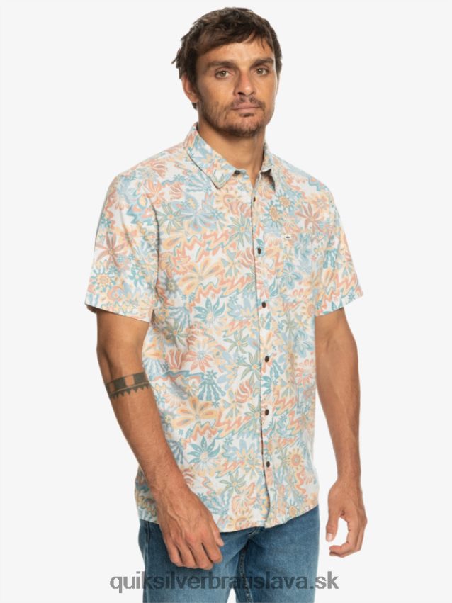 surfadelická košeľa s krátkym rukávom Quiksilver muži B80HXR968 brezová surfadelika