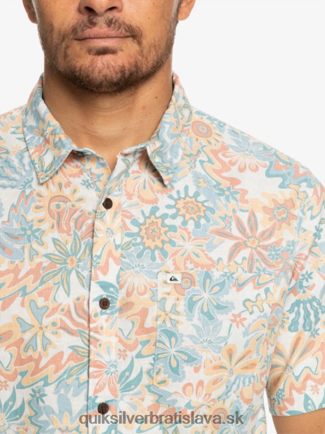 surfadelická košeľa s krátkym rukávom Quiksilver muži B80HXR968 brezová surfadelika