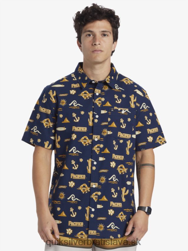 tričko s krátkym rukávom Quiksilver x Pacifico muži B80HXR15 námornícke sako
