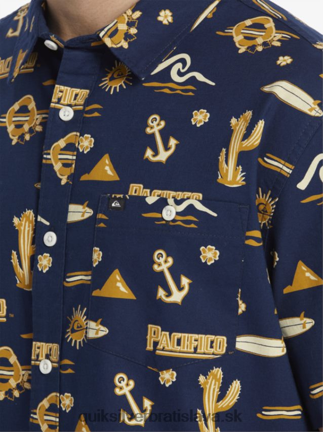 tričko s krátkym rukávom Quiksilver x Pacifico muži B80HXR15 námornícke sako