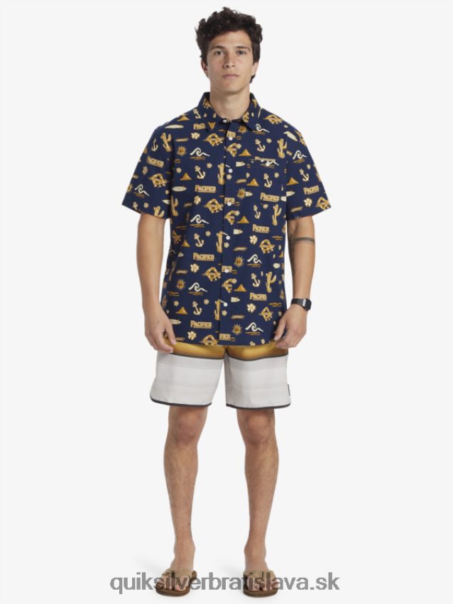 tričko s krátkym rukávom Quiksilver x Pacifico muži B80HXR15 námornícke sako