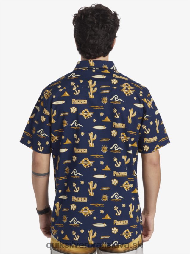 tričko s krátkym rukávom Quiksilver x Pacifico muži B80HXR15 námornícke sako