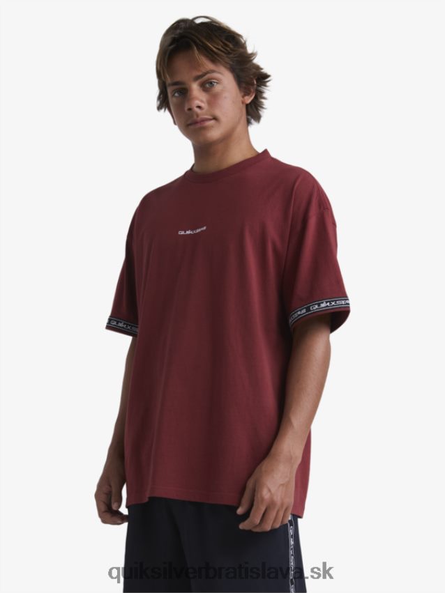 tričko z 90. rokov Quiksilver x Stab muži B80HXR1864 rubínové víno