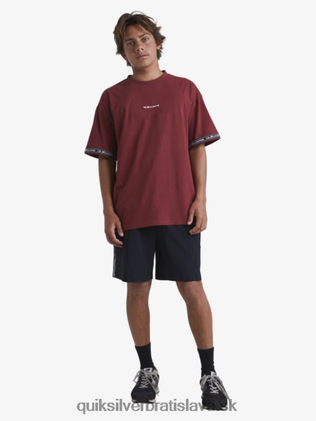 tričko z 90. rokov Quiksilver x Stab muži B80HXR1864 rubínové víno