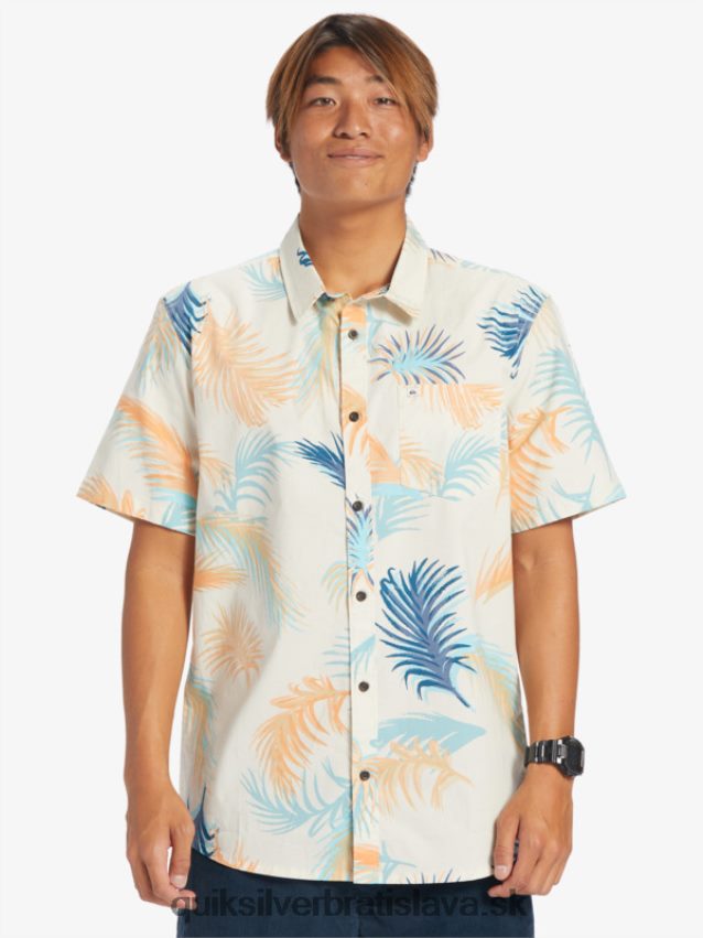 tropická glitch košeľa s krátkym rukávom Quiksilver muži B80HXR550 breza tropická závada