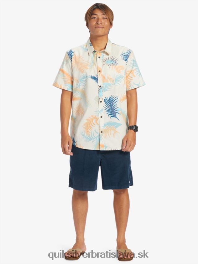 tropická glitch košeľa s krátkym rukávom Quiksilver muži B80HXR550 breza tropická závada