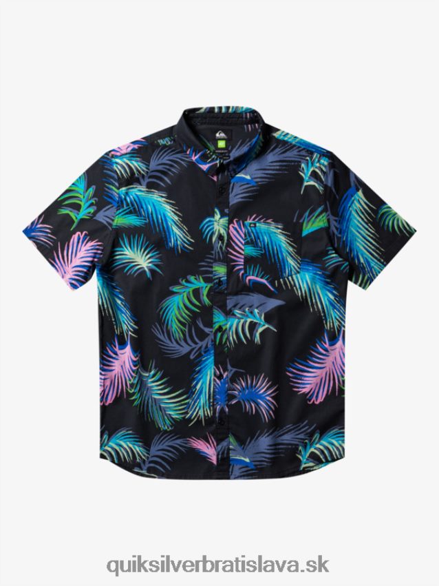 tropická glitch košeľa s krátkym rukávom Quiksilver muži B80HXR551 čierna tropická závada