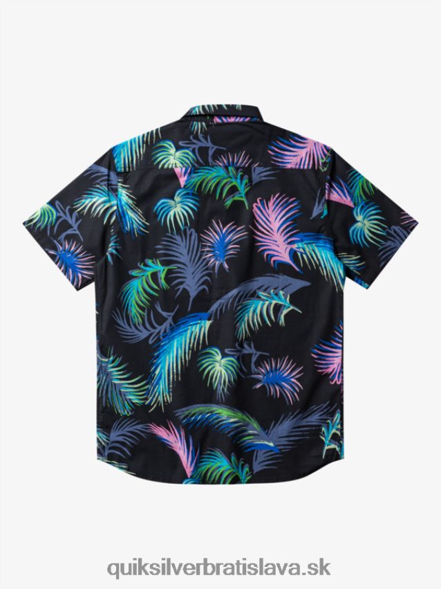 tropická glitch košeľa s krátkym rukávom Quiksilver muži B80HXR551 čierna tropická závada