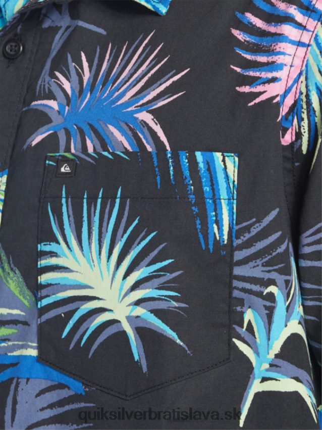 tropická glitch košeľa s krátkym rukávom Quiksilver muži B80HXR551 čierna tropická závada