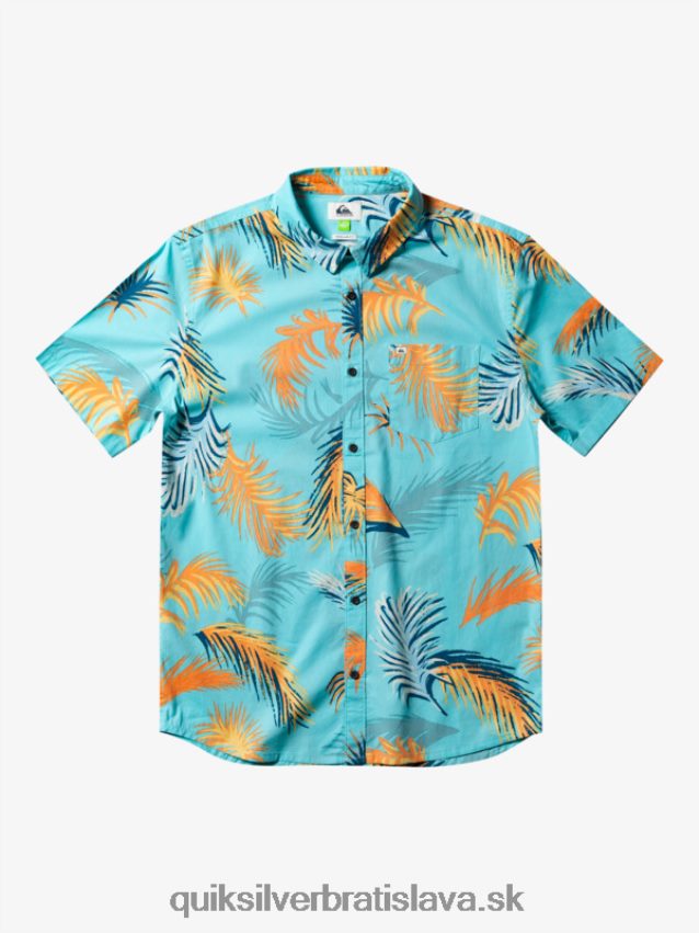 tropická glitch košeľa s krátkym rukávom Quiksilver muži B80HXR552 anjelská modrá tropická závada
