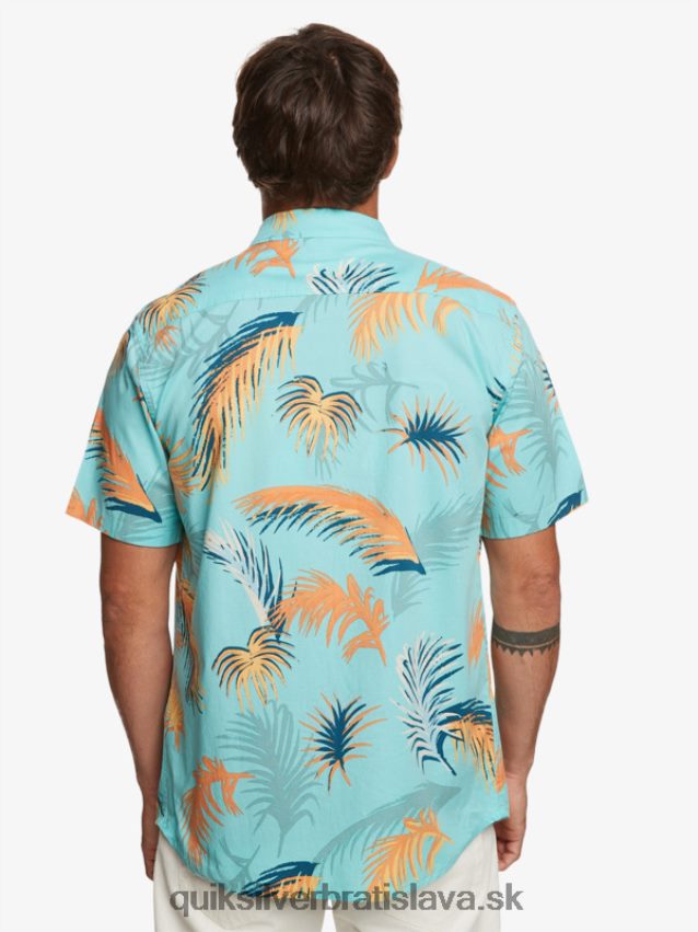 tropická glitch košeľa s krátkym rukávom Quiksilver muži B80HXR552 anjelská modrá tropická závada
