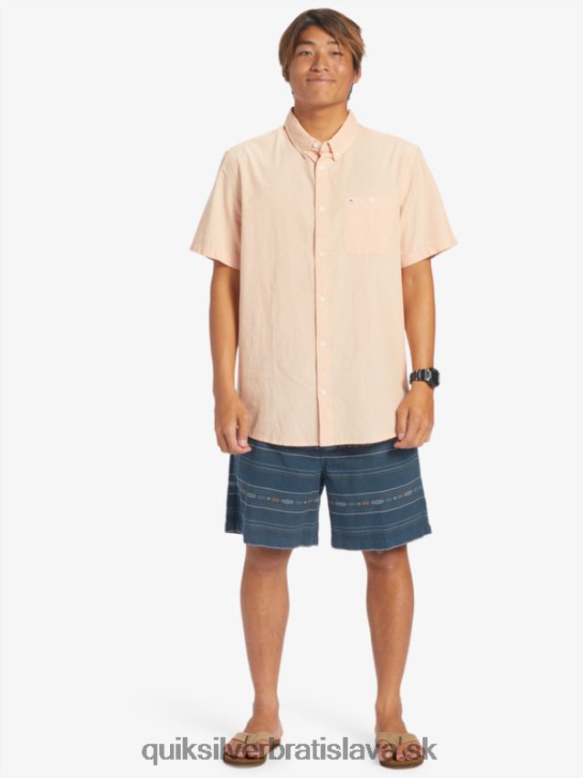 víťazná košeľa s krátkym rukávom Quiksilver muži B80HXR378 medené opálenie