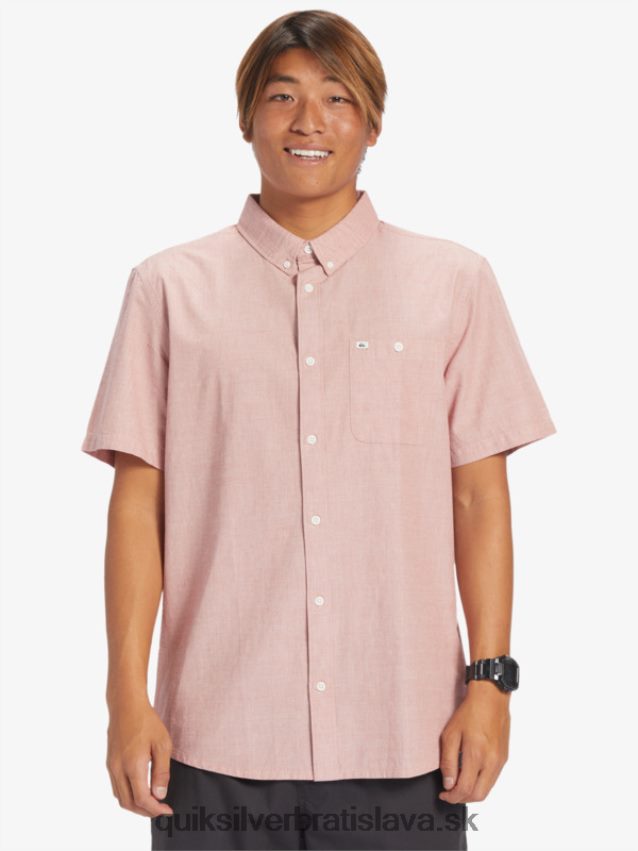 víťazná košeľa s krátkym rukávom Quiksilver muži B80HXR379 červený okr