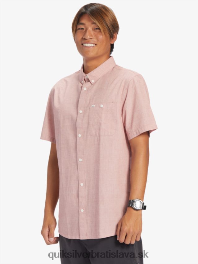 víťazná košeľa s krátkym rukávom Quiksilver muži B80HXR379 červený okr
