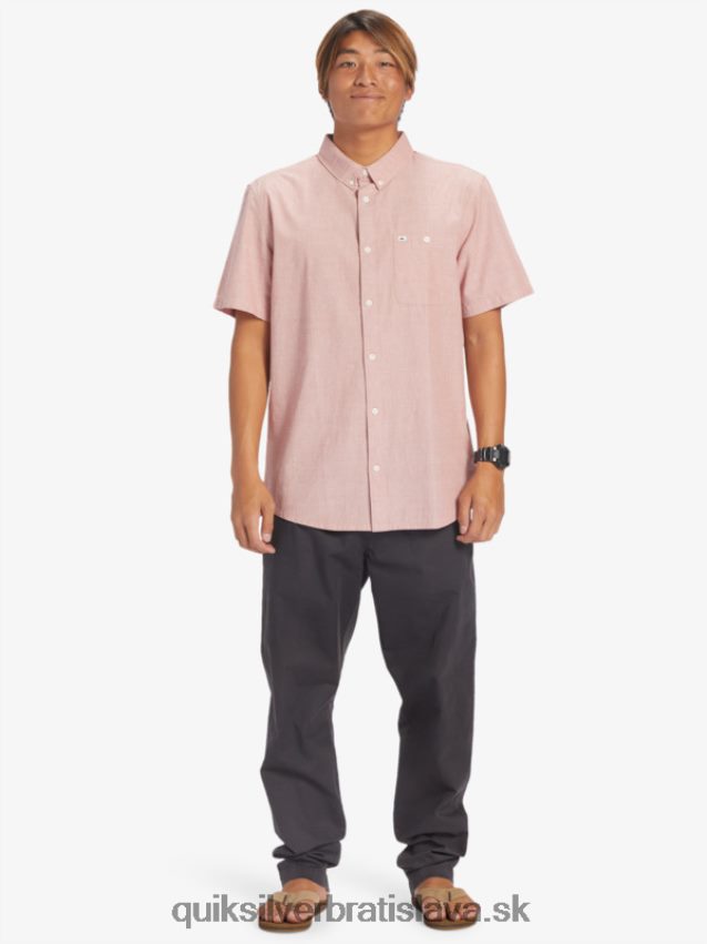 víťazná košeľa s krátkym rukávom Quiksilver muži B80HXR379 červený okr