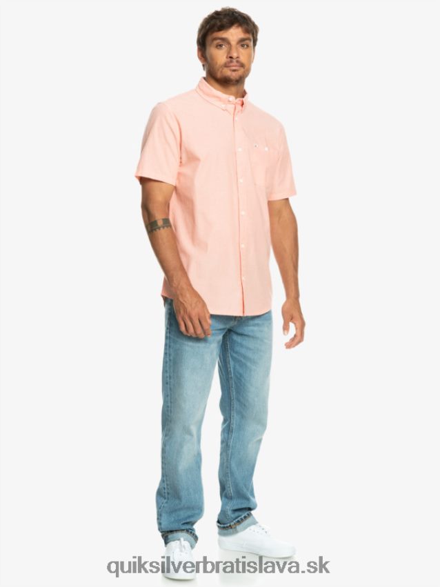 víťazná košeľa s krátkym rukávom Quiksilver muži B80HXR380 čerstvý losos