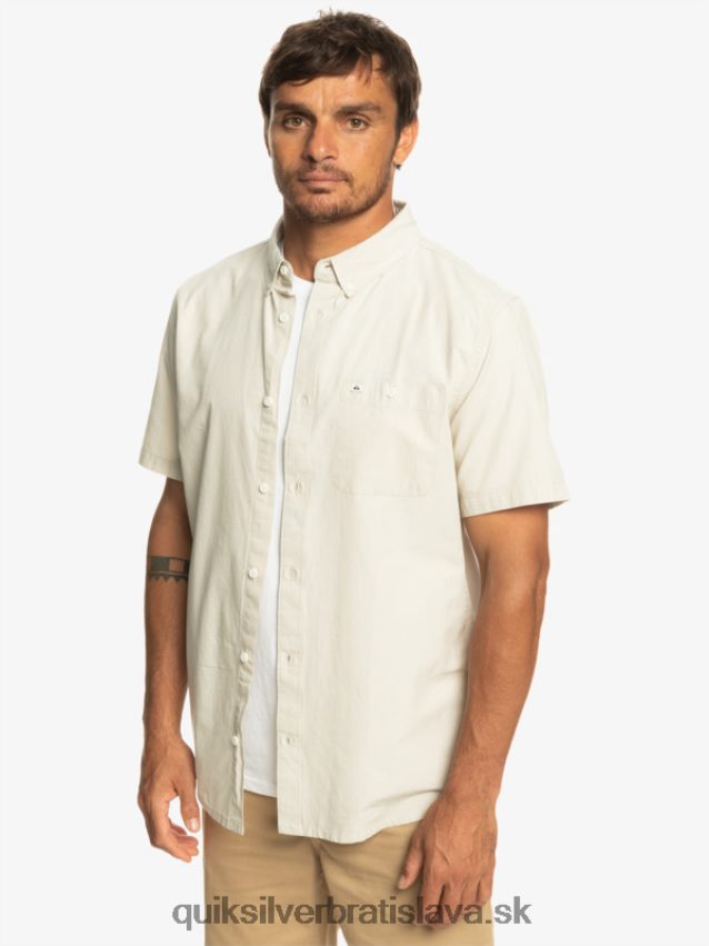 víťazná košeľa s krátkym rukávom Quiksilver muži B80HXR381 plaza taupe
