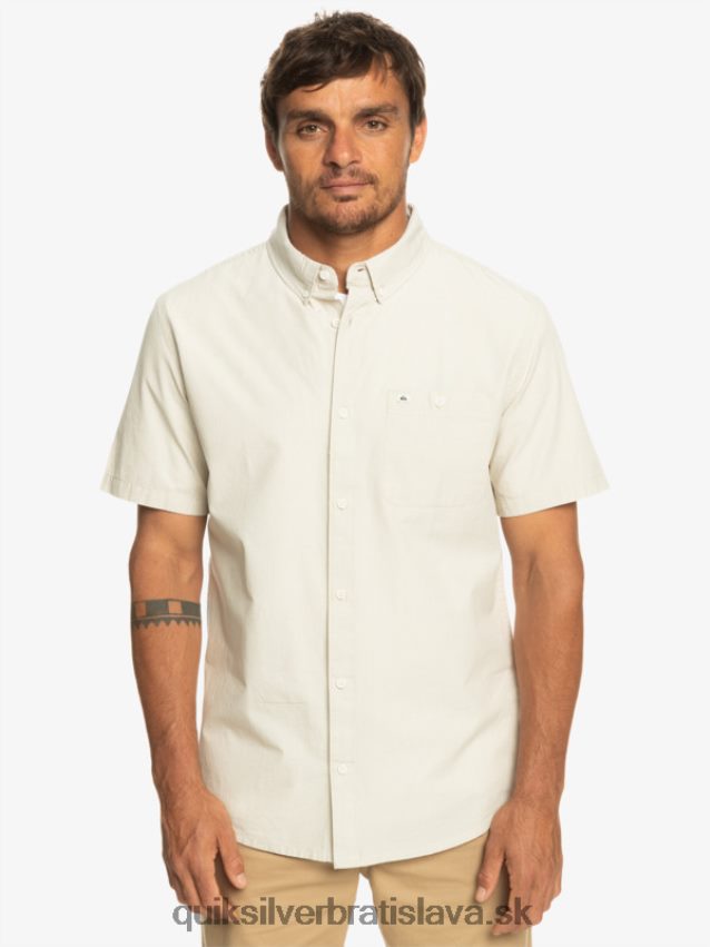 víťazná košeľa s krátkym rukávom Quiksilver muži B80HXR381 plaza taupe