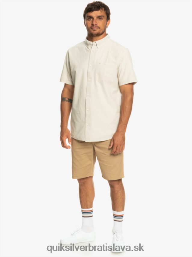 víťazná košeľa s krátkym rukávom Quiksilver muži B80HXR381 plaza taupe