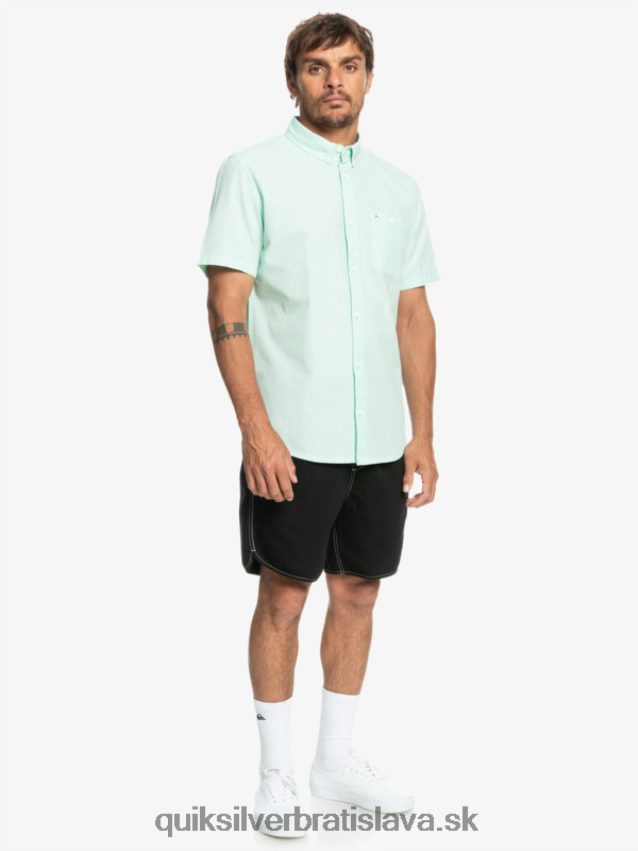 víťazná košeľa s krátkym rukávom Quiksilver muži B80HXR382 ľadové akva