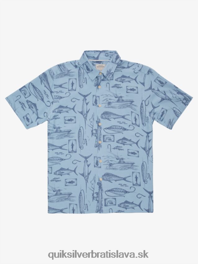vodácka slack line košeľa s krátkym rukávom Quiksilver muži B80HXR1218 dum blue slack line