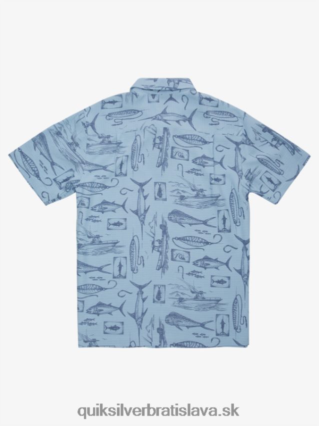 vodácka slack line košeľa s krátkym rukávom Quiksilver muži B80HXR1218 dum blue slack line