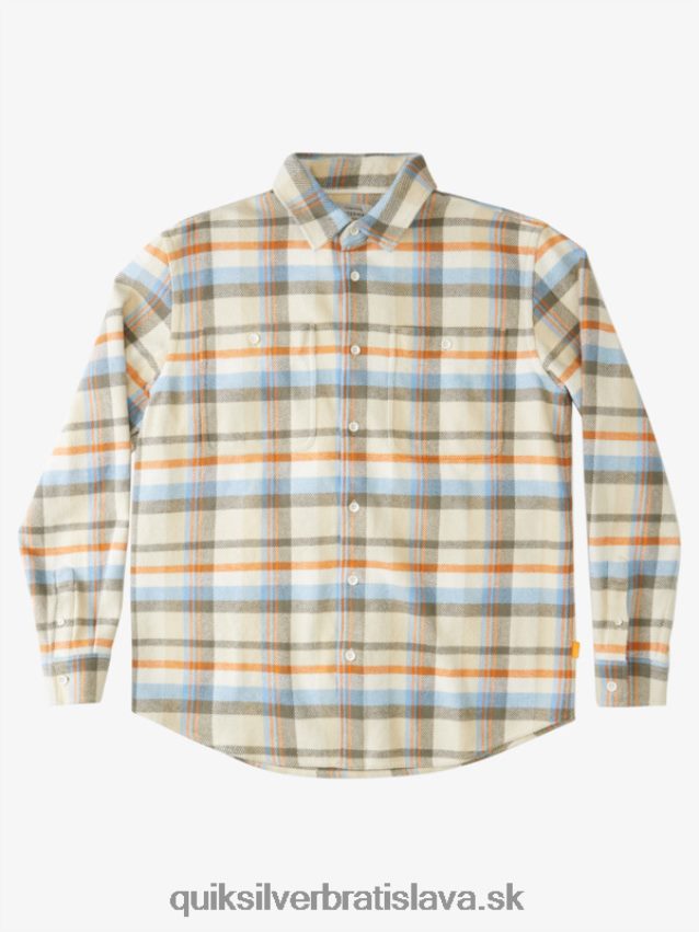vodník hromové súpravy flanelová košeľa s dlhým rukávom Quiksilver muži B80HXR1350 starožitné biele hromové súpravy