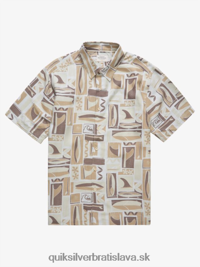 vodník kapua košeľa s krátkym rukávom Quiksilver muži B80HXR1889 hnedá ryža kapua