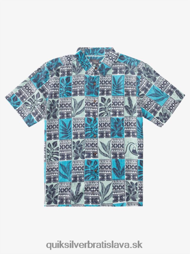 vodník list boxy havajská košeľa Quiksilver muži B80HXR915 modré tyrkysové listové krabice