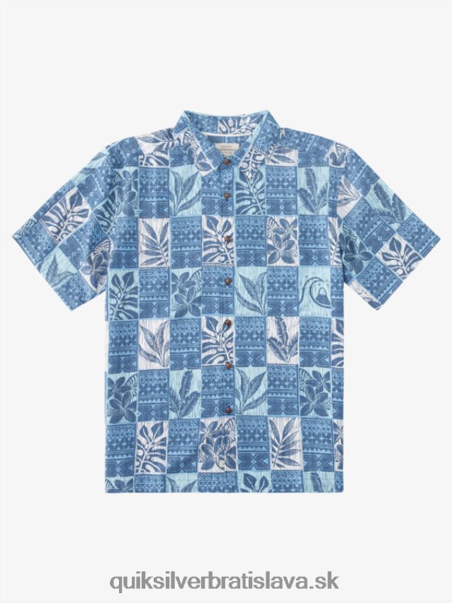 vodník list boxy havajská košeľa Quiksilver muži B80HXR917 šero modré listové krabice