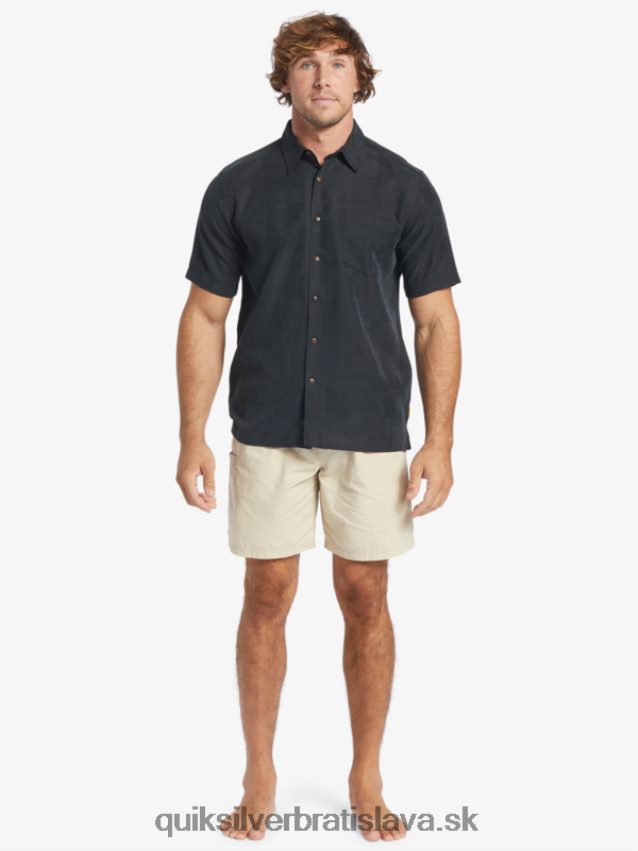 vodník manele bay košeľa s krátkym rukávom Quiksilver muži B80HXR798 čierna