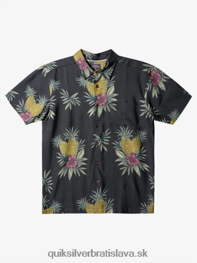 vodník poľná košeľa s krátkym rukávom Quiksilver muži B80HXR449 práca na čiernom poli