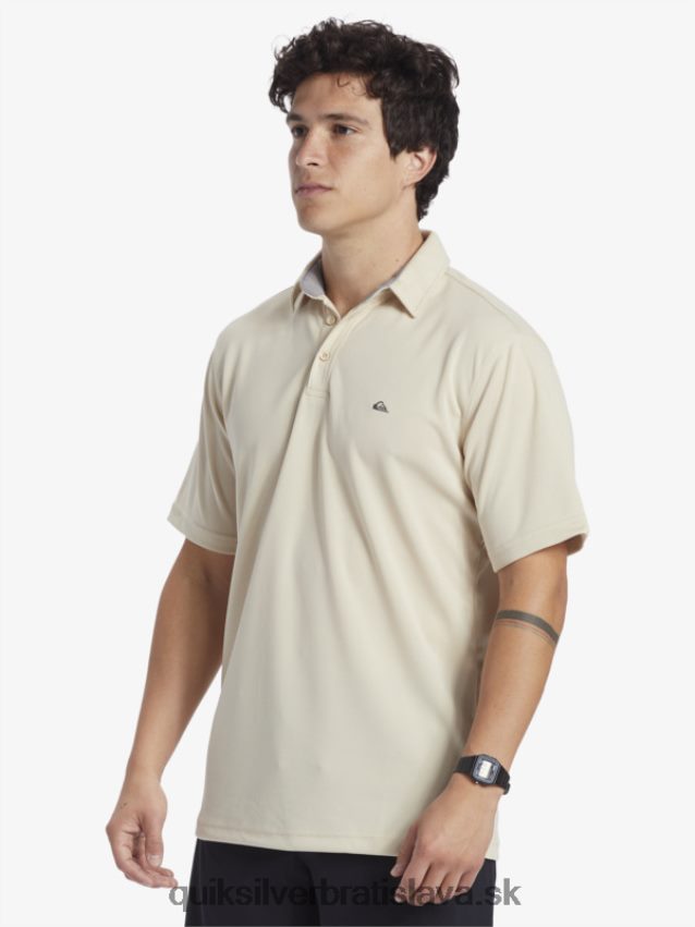 vodník vodné polo tričko s krátkym rukávom Quiksilver muži B80HXR95 hnedá ryža