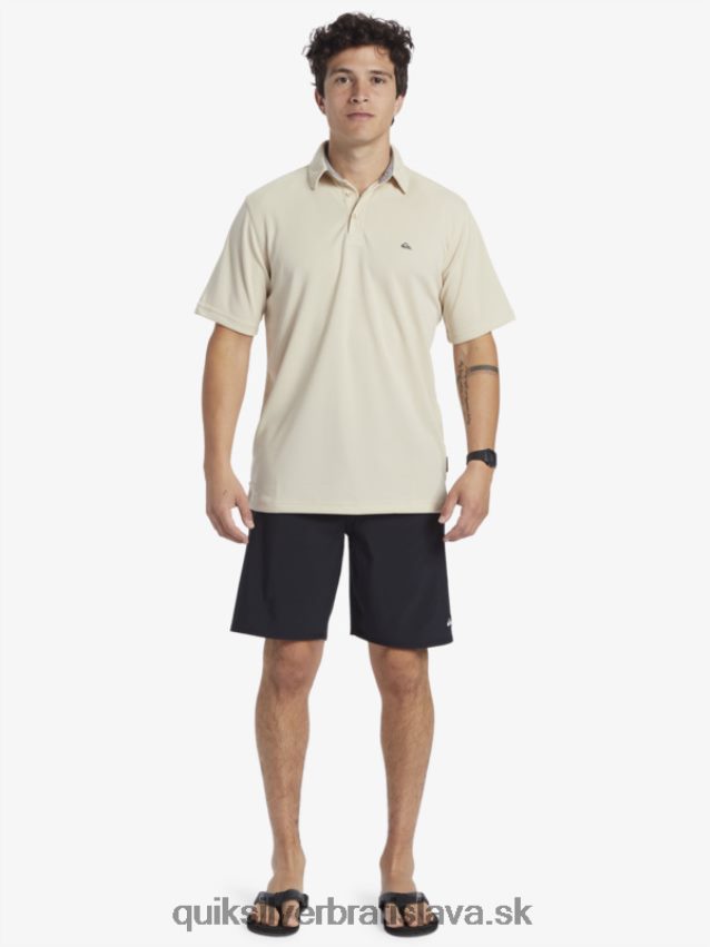 vodník vodné polo tričko s krátkym rukávom Quiksilver muži B80HXR95 hnedá ryža