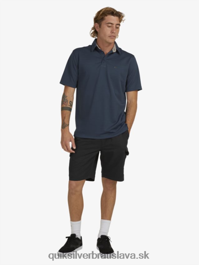 vodník vodné polo tričko s krátkym rukávom Quiksilver muži B80HXR96 polnočné námorníctvo