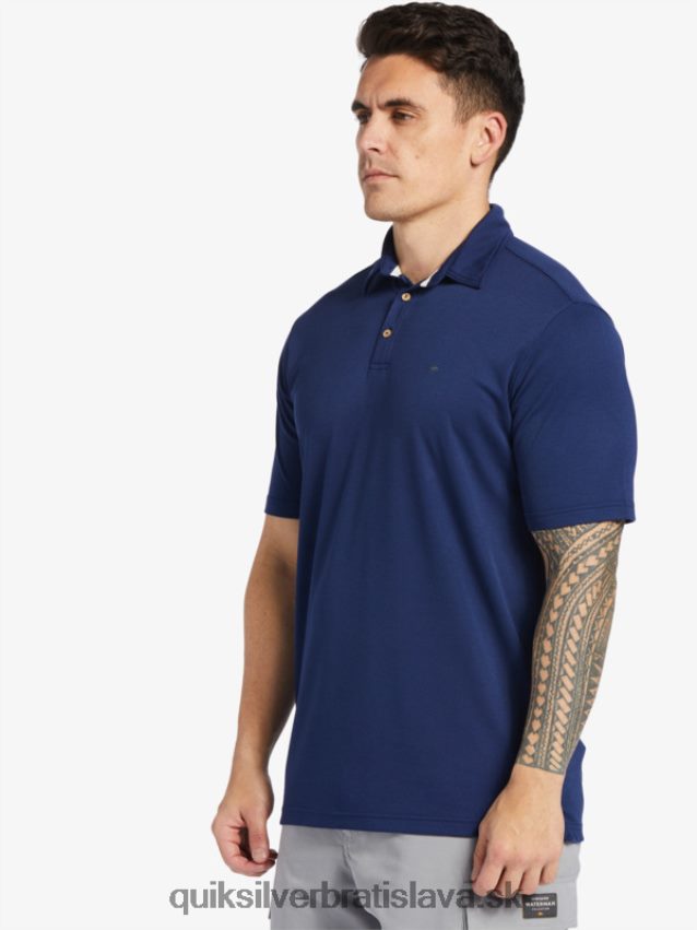 vodník vodné polo tričko s krátkym rukávom Quiksilver muži B80HXR96 polnočné námorníctvo